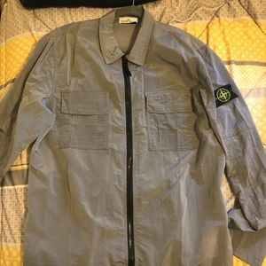 Stone island nylon metal overshirt silver sz xxl